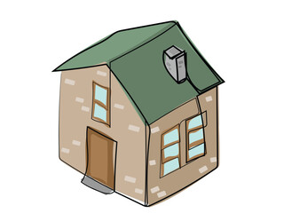 House in a continuous line pattern.
