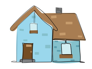 House in a continuous line pattern.