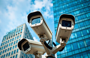 Surveillance cameras in the city