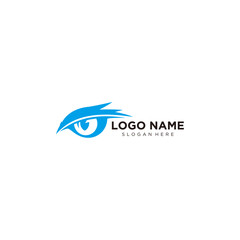 Sleek Blue Eye Logo Design for Vision, Security, and Technology Branding Concepts