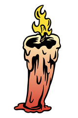 Candle outline sticker overlay design element