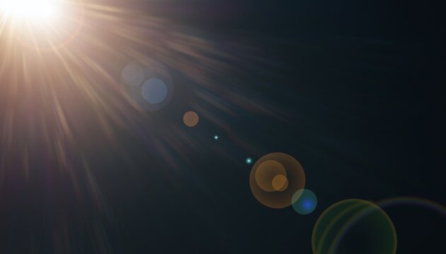 Golden Hour Lens Flare on a Black Background