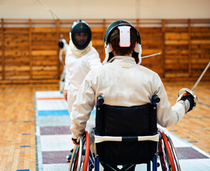 Wheelchair fencing gymnasium