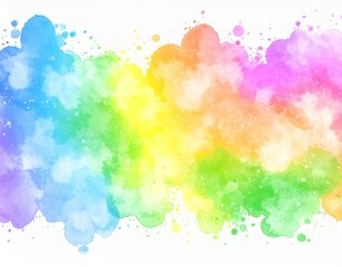 watercolor rainbow splash, rainbow splashes, spray-paint style, color field. Generative AI.
