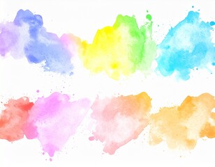 watercolor rainbow splash, rainbow splashes, spray-paint style, color field. Generative AI.