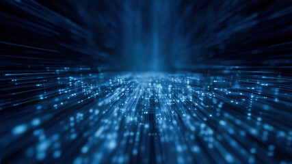 Technology network glow cyberspace data stream information datum fiber optic abstract digital background futuristic depth motion blur