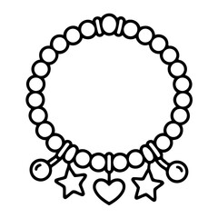 Obraz premium Ornamental Bracelet: A simple yet elegant bracelet with decorative heart, stars and beads, showcasing refined craftsmanship and timeless design.