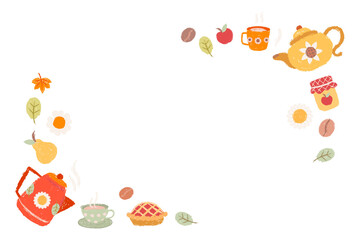 Autumn png border, transparent background