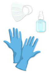 Coronavirus medical equipment element set transparent png