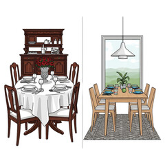 dining room interior with table