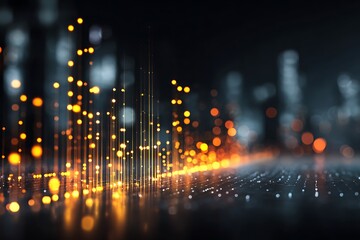 double exposure abstract business strategy overlay with neon data matrix, glowing tech lines