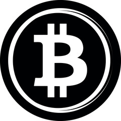 Bitcoin icon. Criptocurrency symbol. Blockchain technology.