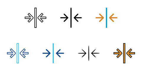 Pressing arrow icon set multiple style vector collection. Editable Stroke 
