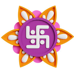 Diwali Swastika 3D Icon