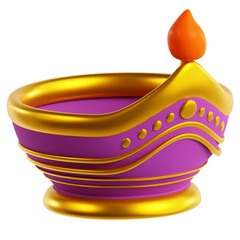 Diya Lamp 3D Icon