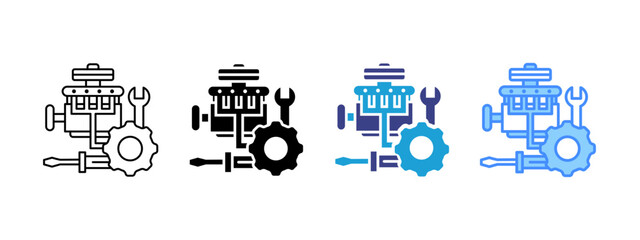 Maintenance icon set multiple style collection