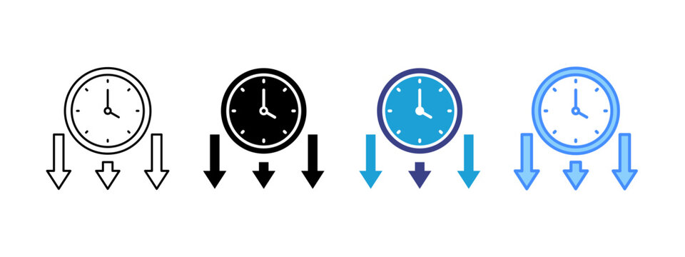 Down Time icon set multiple style collection