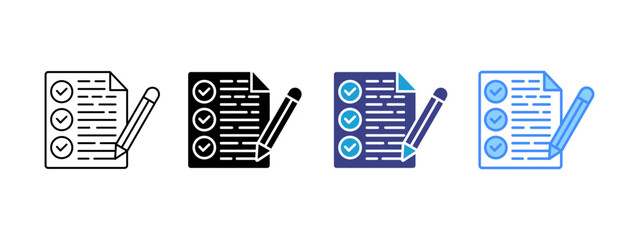 Checklist icon set multiple style collection