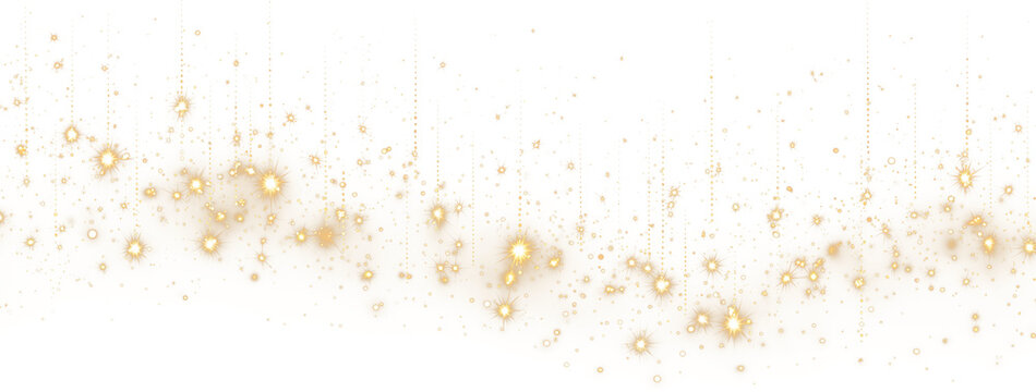 Golden Glitter Sparkle Shimmer Texture Golden Glittering Light on Black A single trail of sparkling gold glitter on a black background, with the trail transforming into an elegant