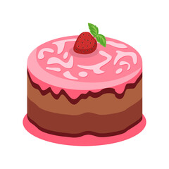 Strawberry Frosted Chocolate Cake