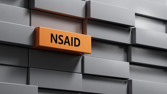 nsaid word made with building blocks.close up of metal blocks,Business Concept.3D rendering.