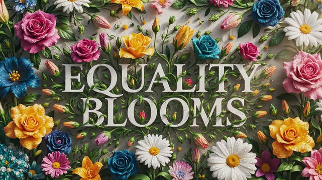 Vibrant Blooms and Floral Arrangements Celebrating Equality with Colorful Flowers