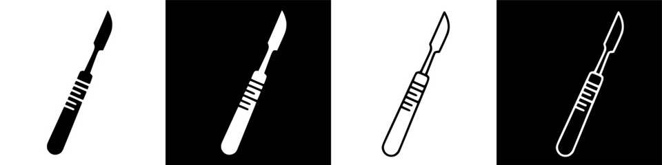 Essential Surgical Scalpel Tool Icons for Medical and Scientific Projects