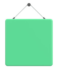 Empty Hanging Sign. 3D Illustration.