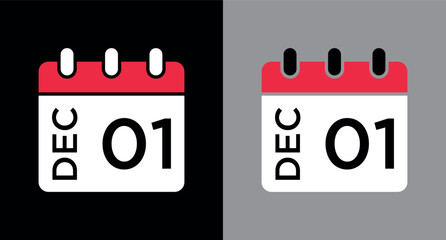 calendar - December 1 icon illustration isolated vector sign symbol