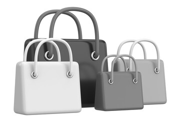 3D shopping bag. 3D illustration.