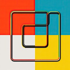 Abstract design with overlapping squares, vibrant colors