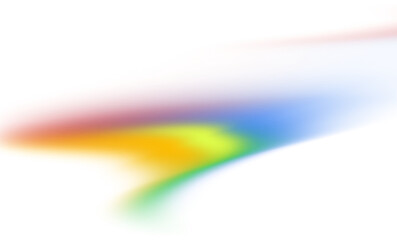 Horizontal rainbow light motion streak overlay