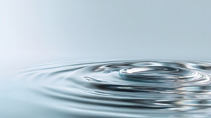 Close-up of peaceful rippling water surface with gentle waves and a light blue background creating calming abstract scenery