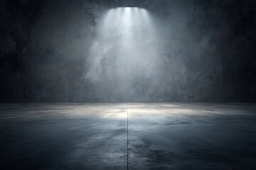 Moody Spotlight Scene On Dark Concrete Background