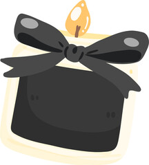 Cute Candle Clipart Black Bow Candle Illustration