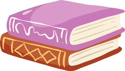 Cute Stacked Books Illustration
