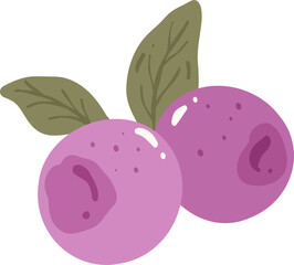 Cute Purple Fruit Illustration
