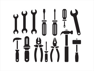Vector tools collection. Tool icon set. Working tools. Tool kit icons. Working tools set