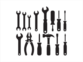 Vector tools collection. Tool icon set. Working tools. Tool kit icons. Working tools set