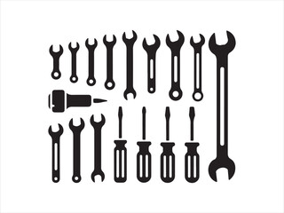 Vector tools collection. Tool icon set. Working tools. Tool kit icons. Working tools set