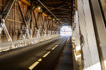 Interior of the Hartland Covered Bridge, New Brunswick