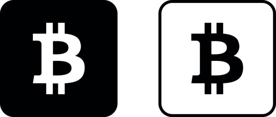 Bitcoin icon in flat style. Blockchain vector illustration on white isolated background. Cryptocurrency business concept.