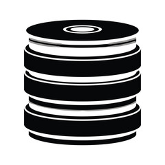 Abstract icon representing large data storage server stack or digital assets and heavy financial burden metaphor isolated on white.