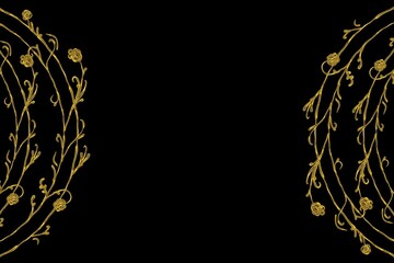 Simple Background Frame, Unique Background, Black and Golden Color Background, Unique Design 