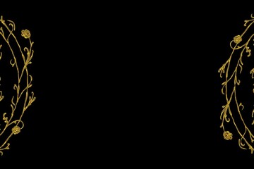 Simple Background Frame, Unique Background, Black Color Background and Amazing Background, Golden and Black Color, Unique Design 
