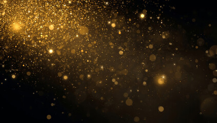 Golden Glitter Sparkle Background, Luxury Gold Particles Shine Backdrop