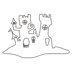 Halloween castle outline