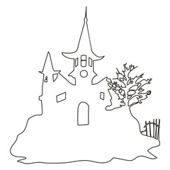 haunted house outline