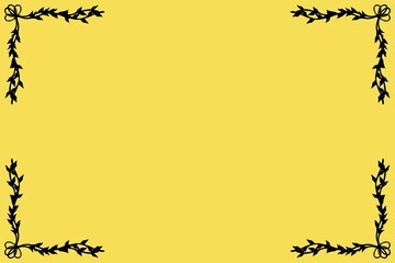 Simple Background Frame, Unique Background, Yellow and Black Color Background, Unique Design