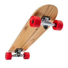 Cruiser Skateboard: A detailed image of a vintage cruiser skateboard, highlighting its wooden deck and bold red wheels, embodies a sense of nostalgia. 